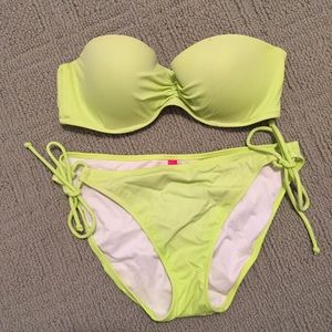 Victoria's Secret yellow bandeau bra top bikini